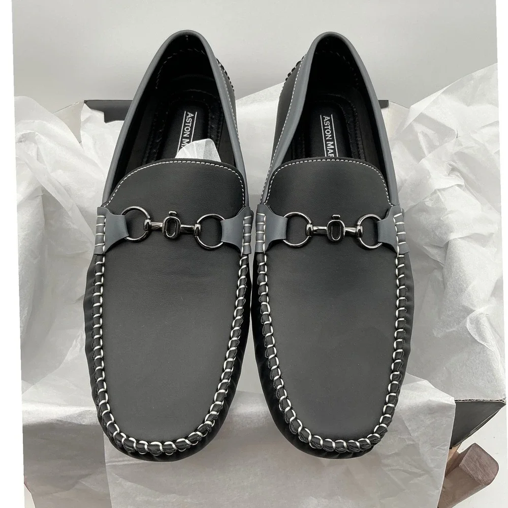 Aston Marc Renton-01 Mens Black Driving Loafers Bit Moccasins Size 10.5 H-7106